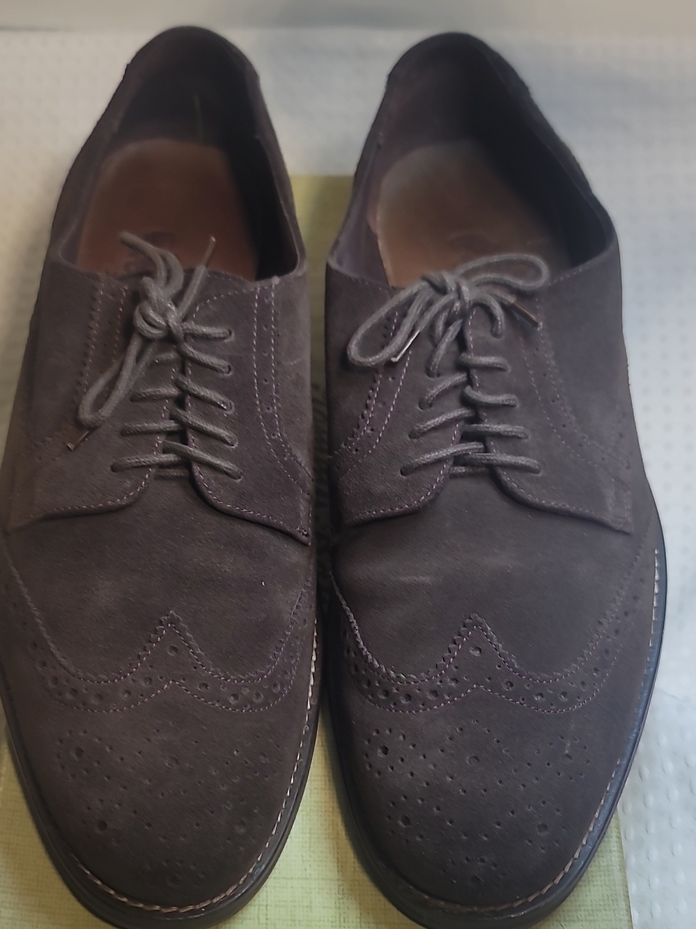 Tommy Bahama Men's Suede Wingtip Oxfords in Dark Gray
